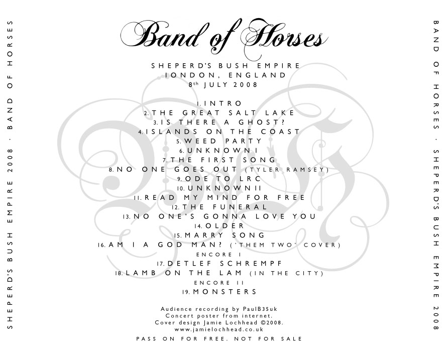 band of horses SBE